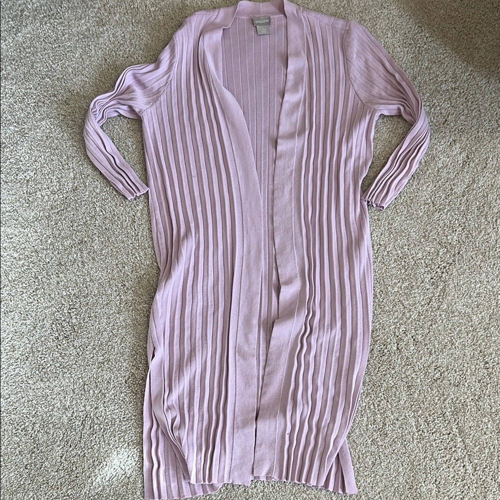 Chico's Light Purple Open Front Cardigan